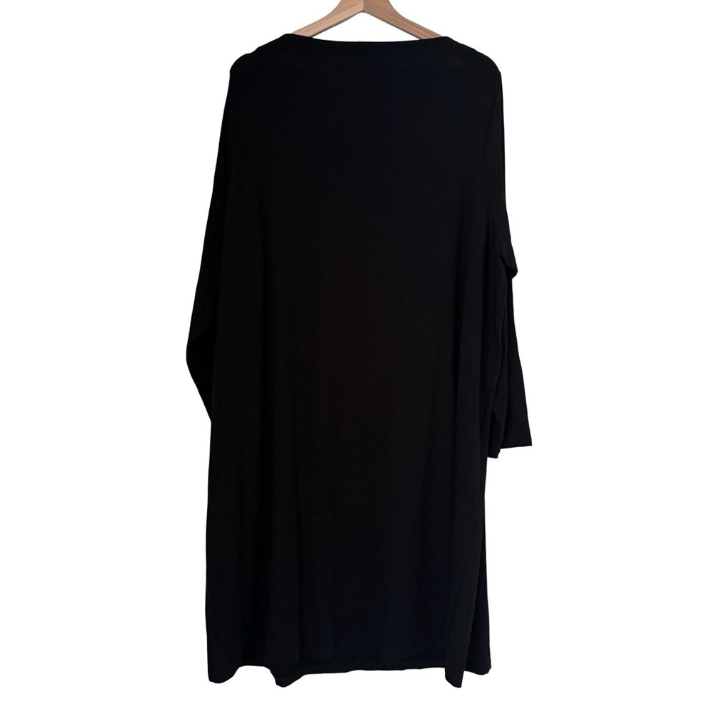 NWT Eileen Fisher Bateau Neckline Long Sleeve Dress Sz 3X Black - Picture 9 of 11
